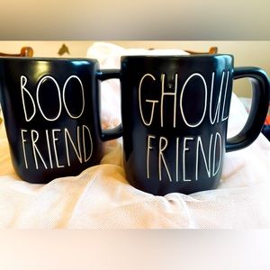 Pair of Rae Dunn Ghoul friend/Boo friend coffee/tea mugs